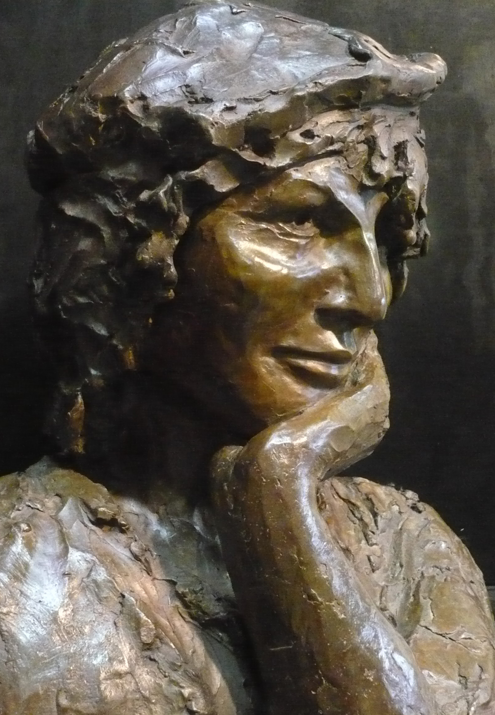 Art-funéraire- Buste d'après photo - Bronze - sculpture