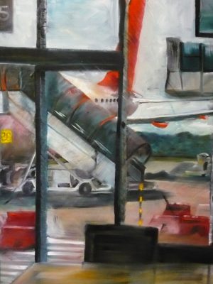 Euroairport Bâle Freiburg Mulhouse- Gissinger-Mariele-Peinture-huile-Peinte-Artiste-Art-gm-Alsace-France